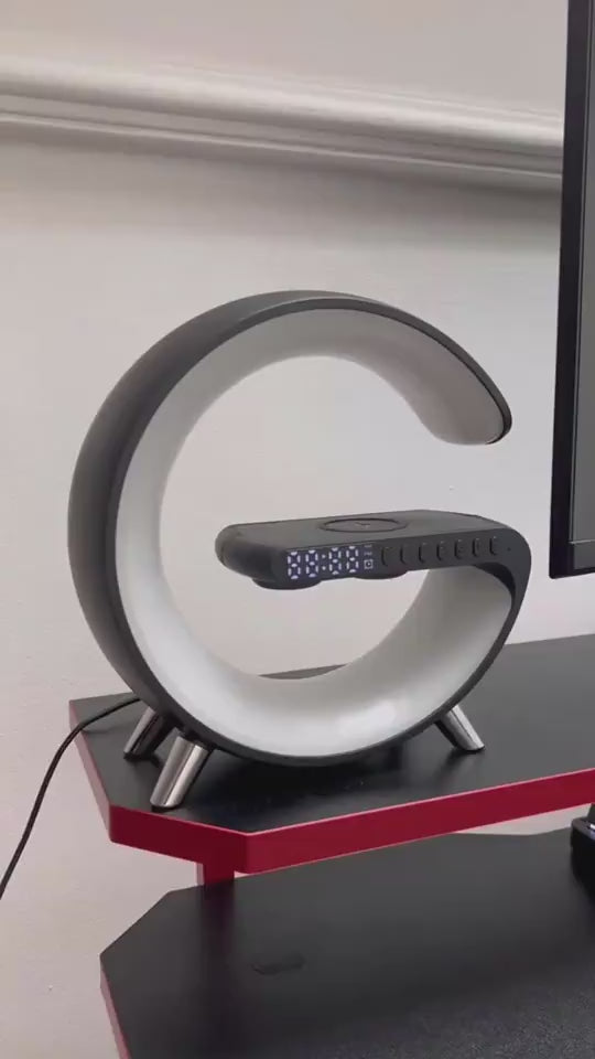 New Intelligent G Shaped LED Lamp Bluetooth Speake Wireless Charger Atmosphere Lamp App Control For Bedroom Home Decor