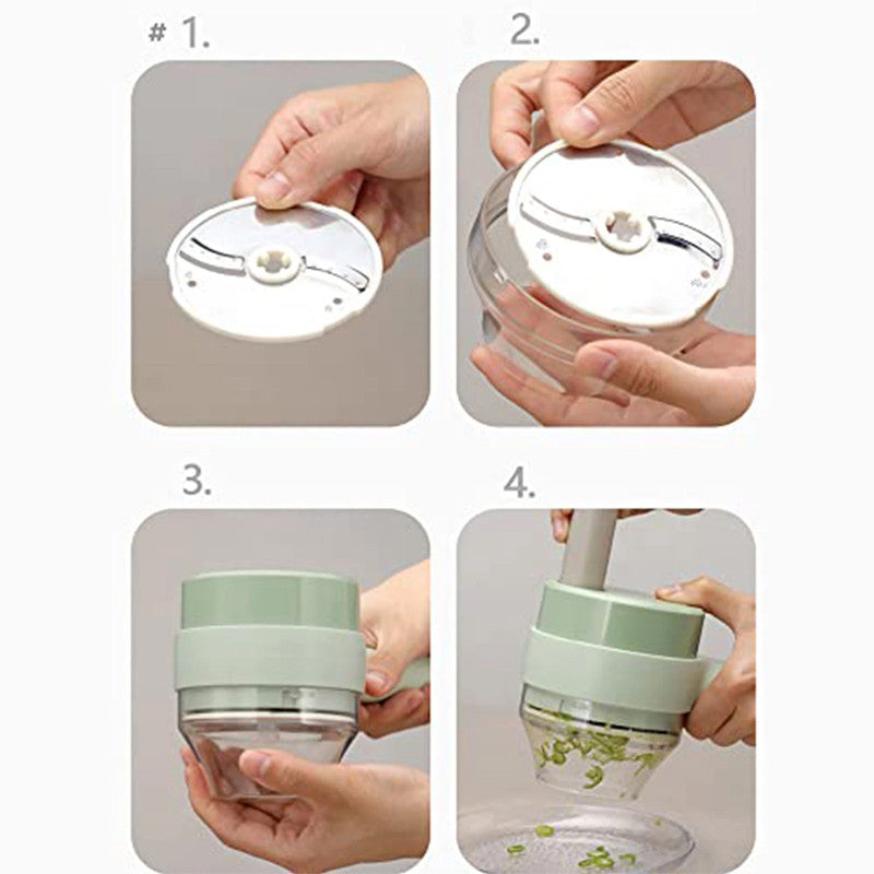 4 in1 Multifunctional Electric Vegetable Chopper and Slicer set