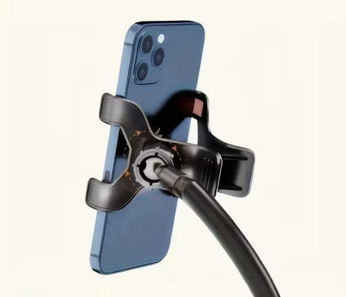 360° Flexible Phone Holder with Long Arm Clamp Compatible Desktop & Bed Mount for Home and Office Use (8.89–17.02 cm Phones) Black