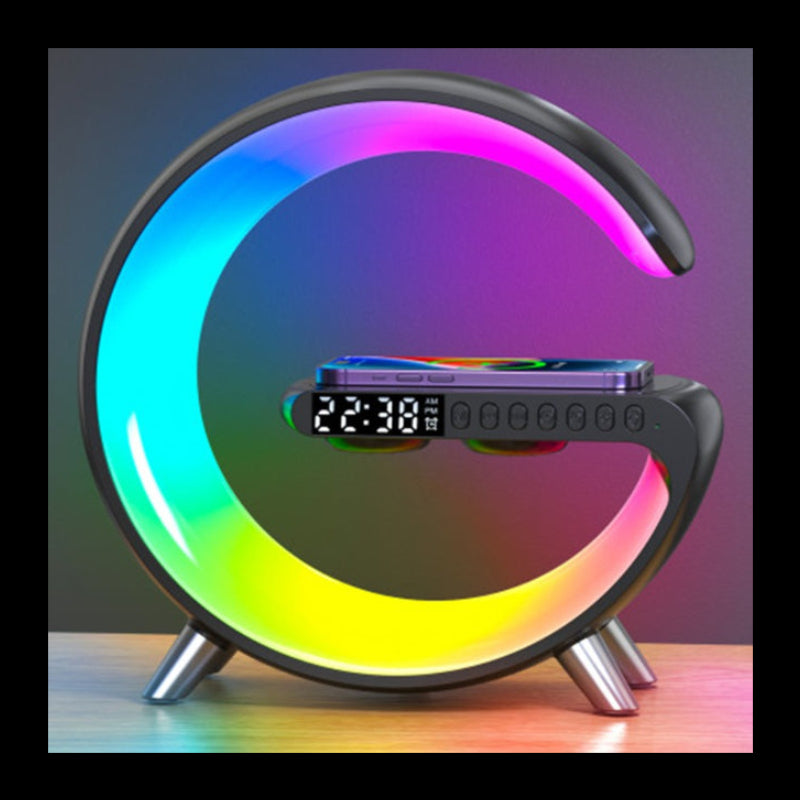 New Intelligent G Shaped LED Lamp Bluetooth Speake Wireless Charger Atmosphere Lamp App Control For Bedroom Home Decor