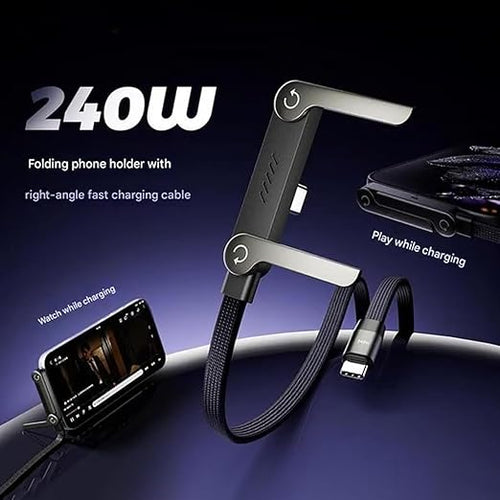 240W 2-in-1 Charging Cable with Phone Stand 2m length